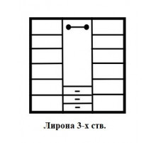 Трехстворчатый шкаф для одежды Лирона MUR-103-03 st с зеркалом