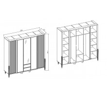 Пятистворчатый шкаф Gravita (Гравита) GRAV-33