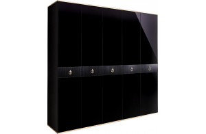 Пятистворчатый шкаф для одежды Rimini Solo РМШ2/5 (s) (черный)