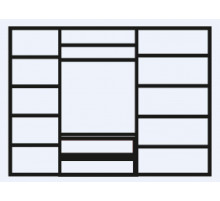 Пятистворчатый шкаф для одежды с зеркалом Венеция ВНШ1/51 (дуб седан)